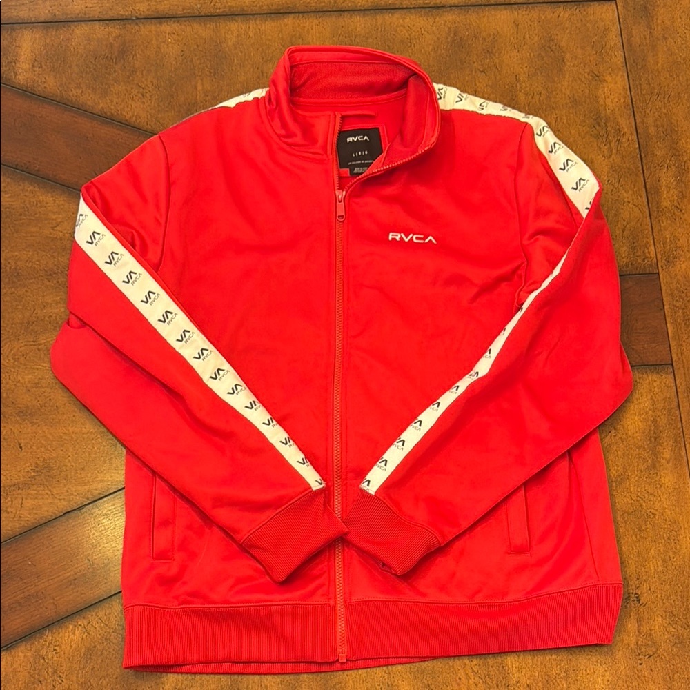 RVCA Red and White Track Jacket